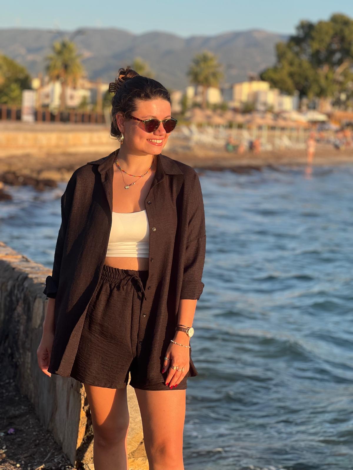 Gömlek Şort Takım 24781 Siyah