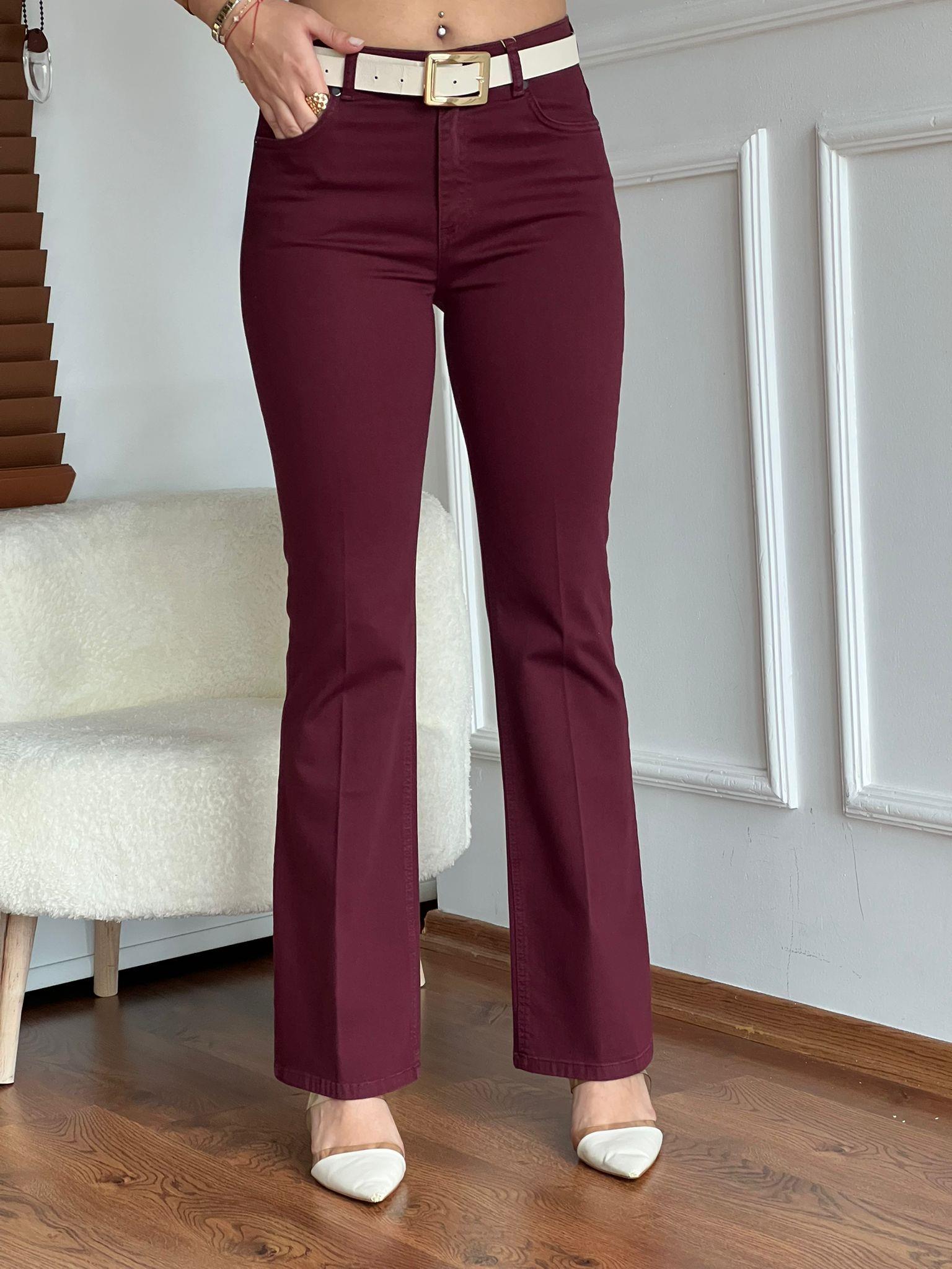 İspanyol Paça Pantolon 5353 Bordo