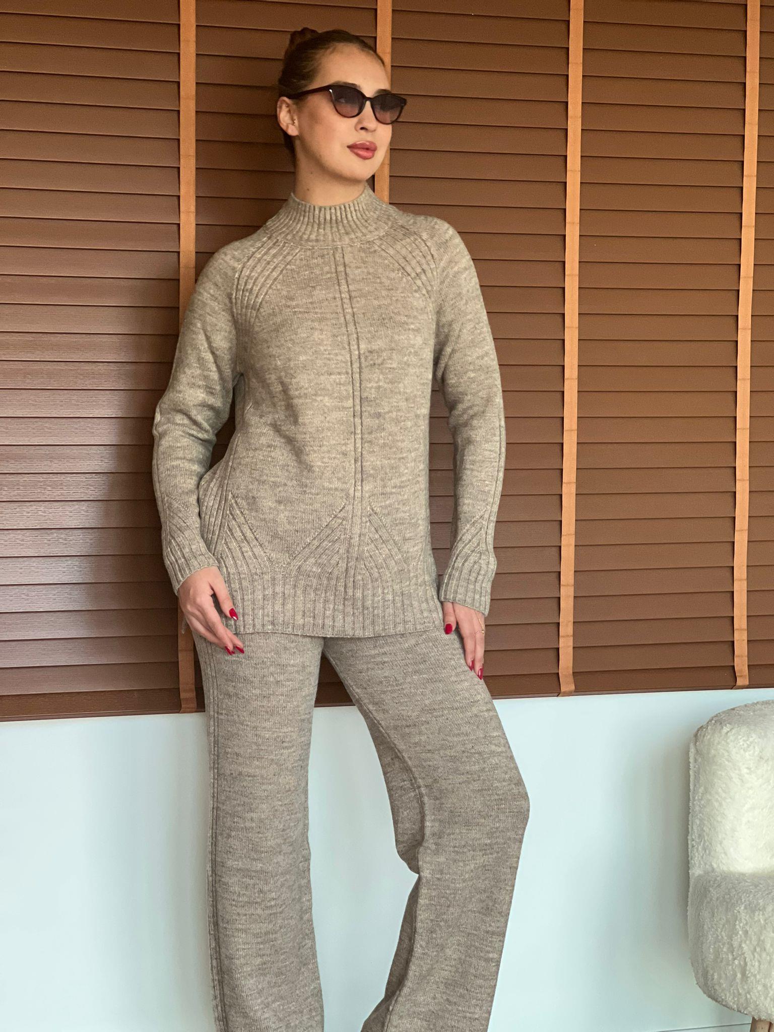 Kazak Pantolon Triko Takım 23772 Vizon