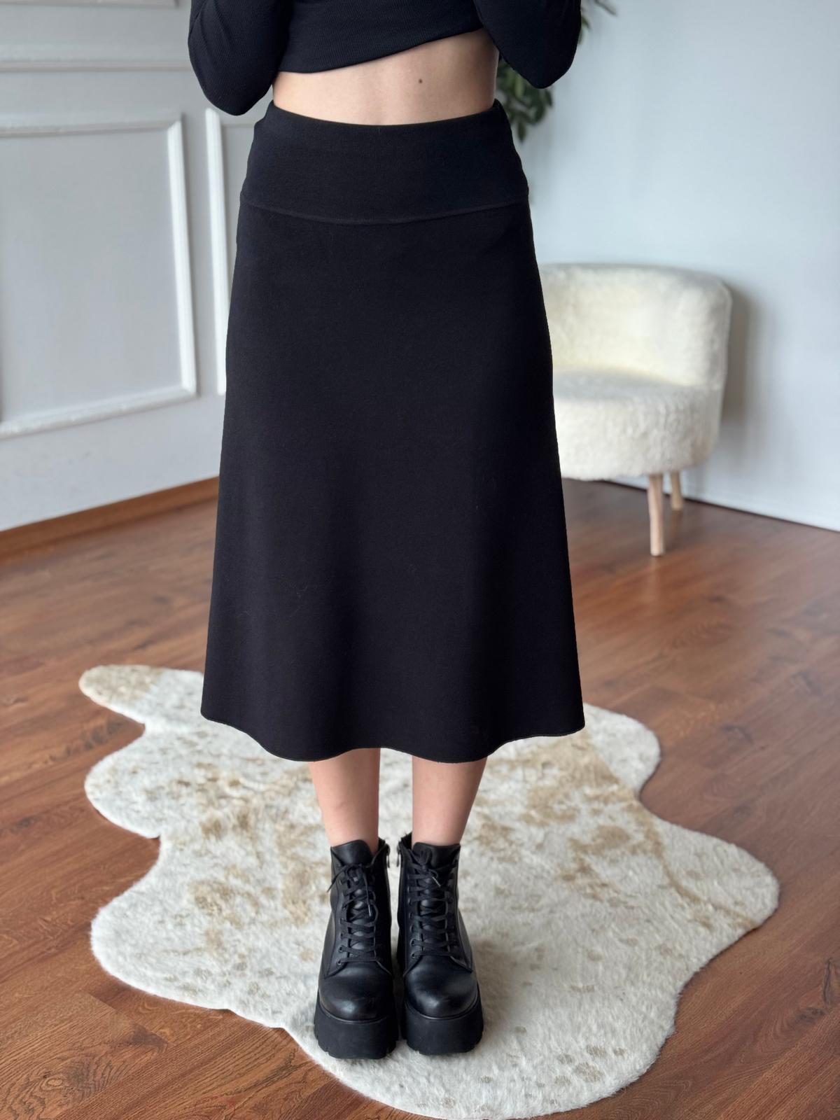 Midi Boy Triko Etek 16467 Siyah