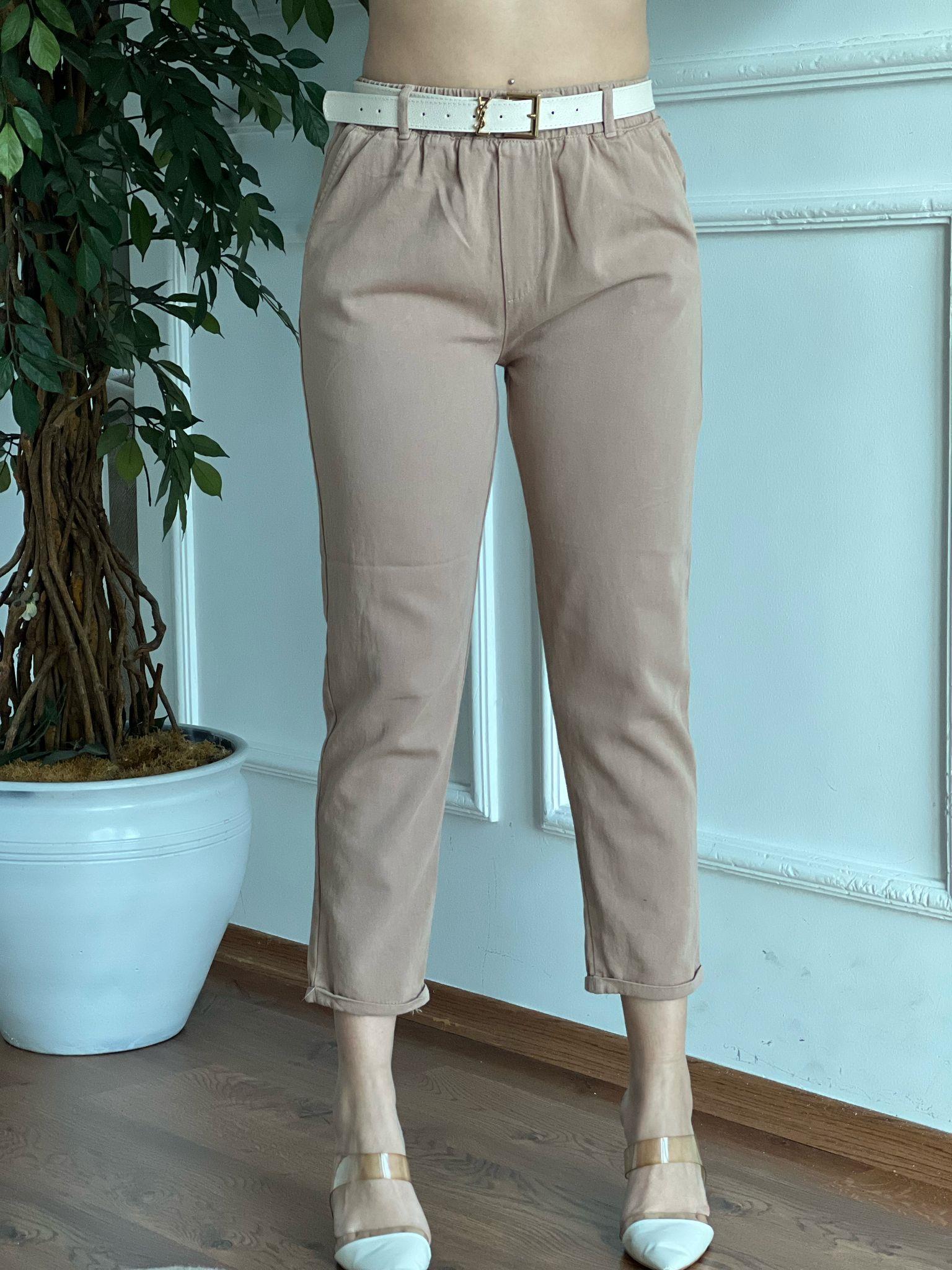 Paçası Katlamalı Gabardin Pantolon 4924-6707 Vizon