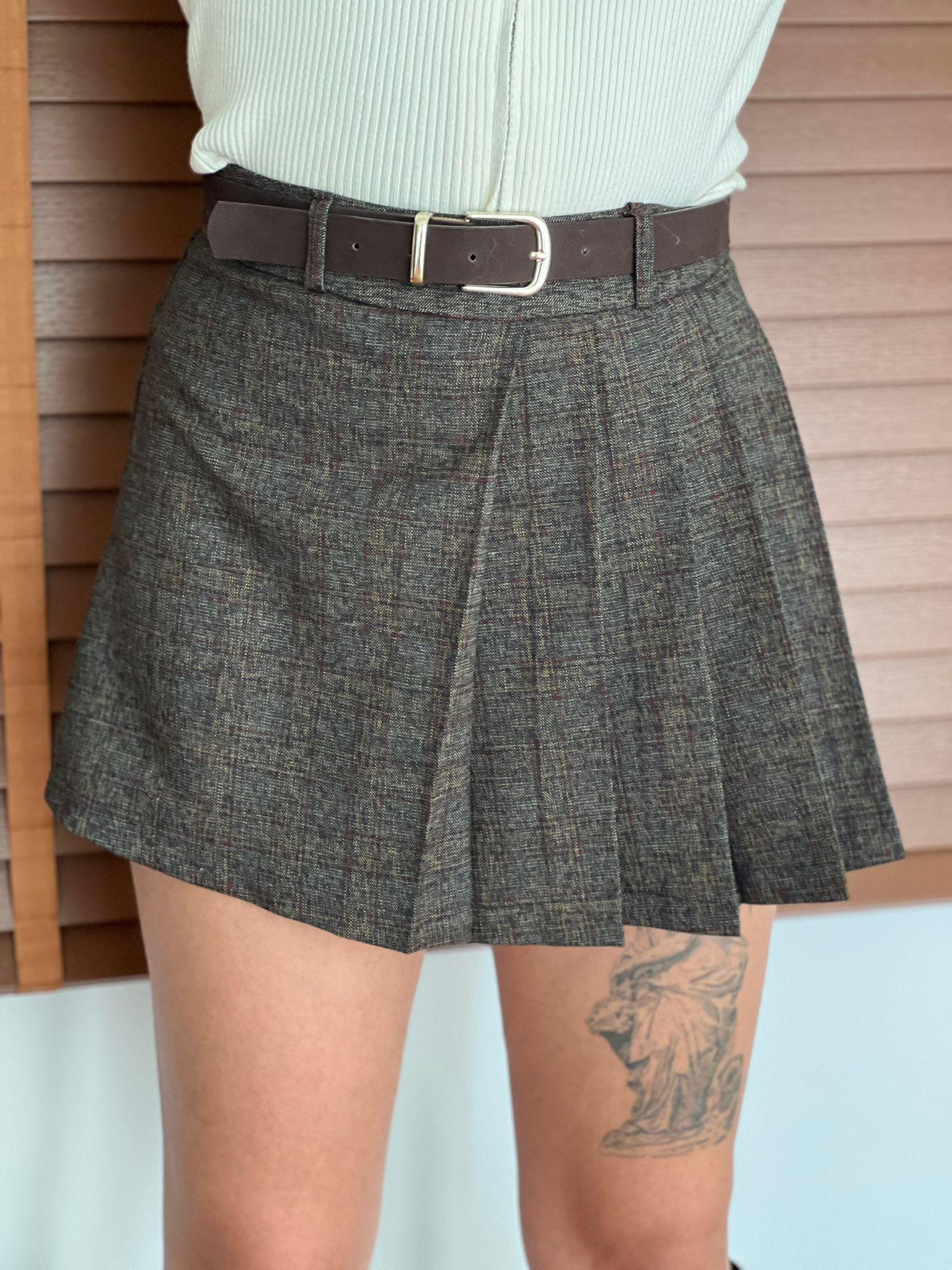 Piliseli Şort Etek 37210 Kahverengi