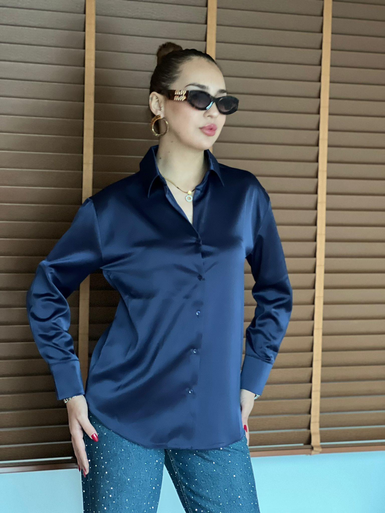 Saten Gömlek 4922 Lacivert