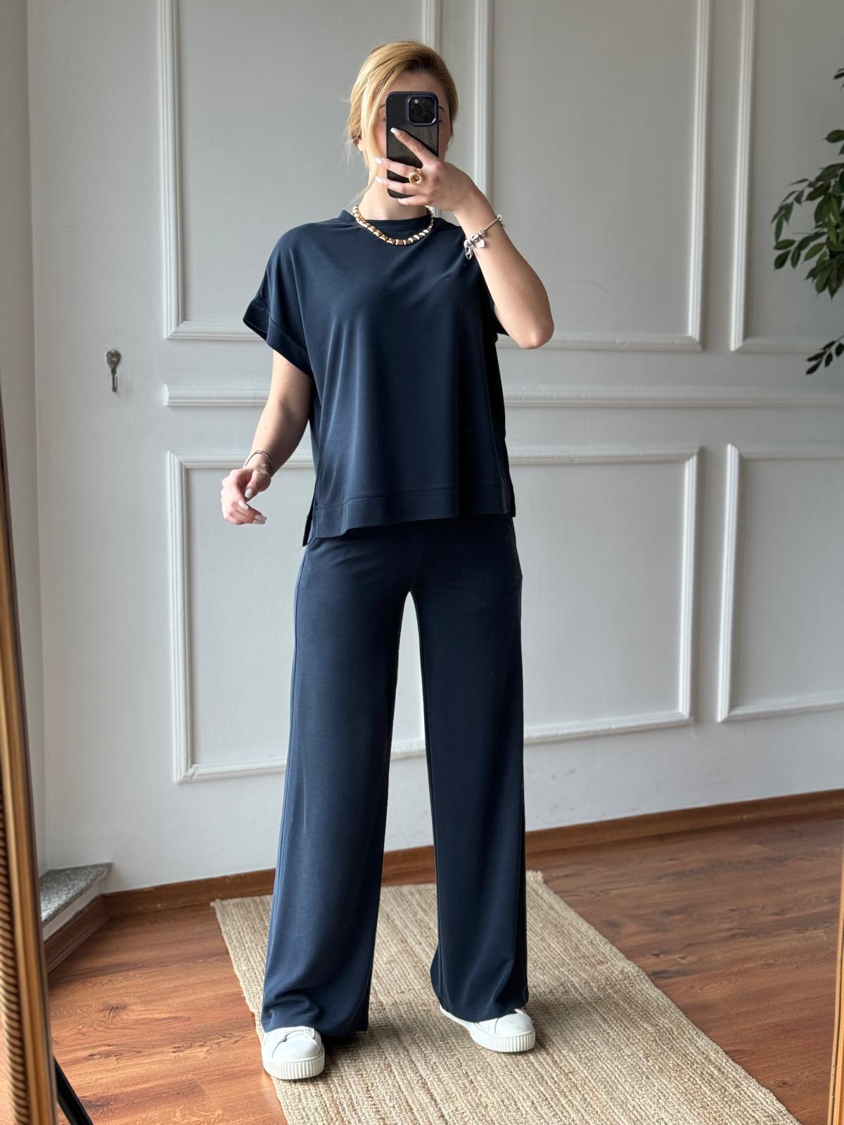 Tshirt Bol Paça Eşofman Takım 4721 Lacivert