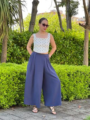 Beli Lastikli Pareo Pantolon 1293 Lacivert