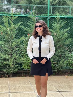 Gold Düğmeli Hırka 240175 Krem