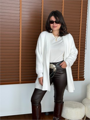 Kısa Yumoş Hırka 4602 Beyaz