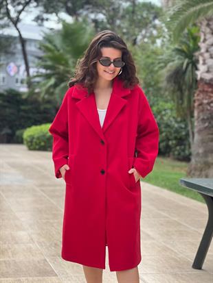 Reglan Kol Kaşe Kaban 2416683 Kırmızı