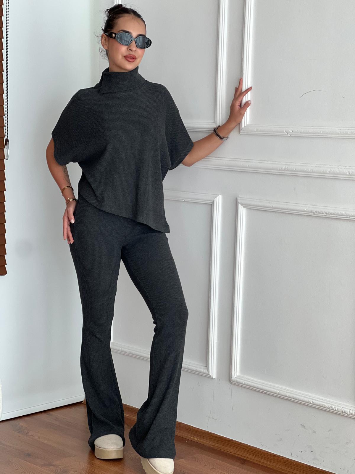 Asimetrik Bluz Pantolon Takım 32239-71910 Antrasit