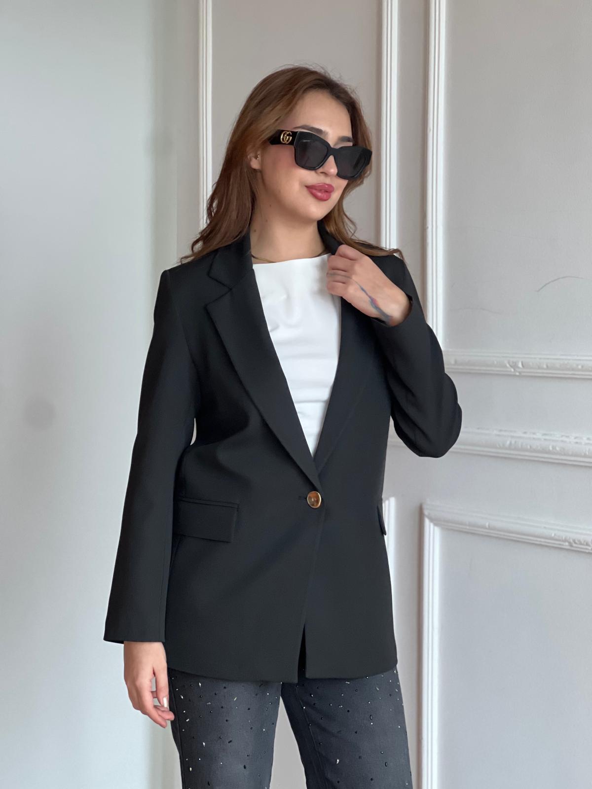 Astarlı Garnili Ceket 6286 Siyah