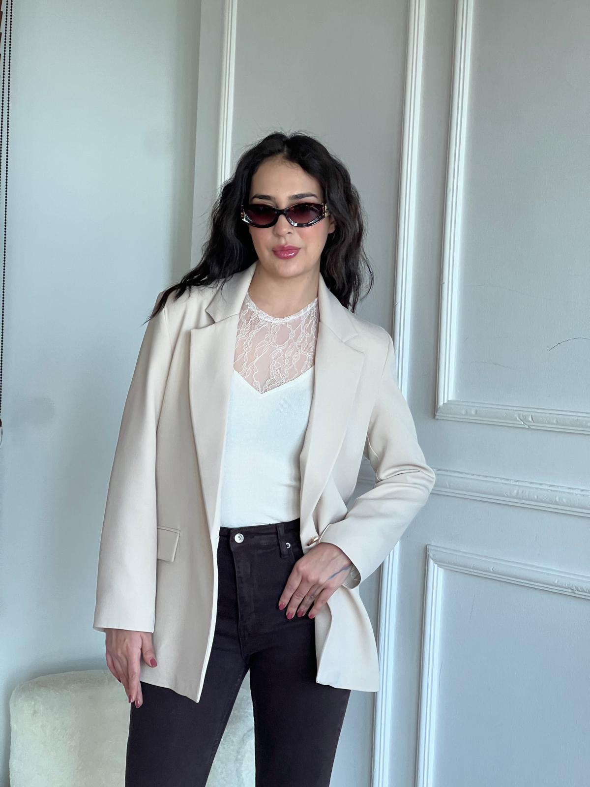 Astarlı Garnili Ceket 6286 Taş