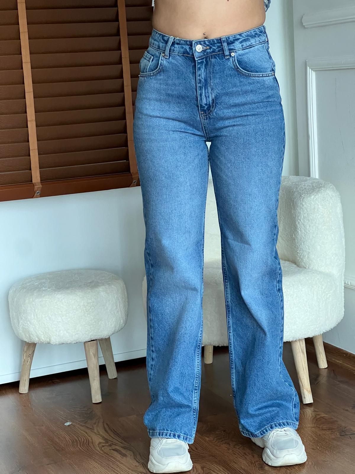 Basic Wideleg Pantolon 72290 Mavi