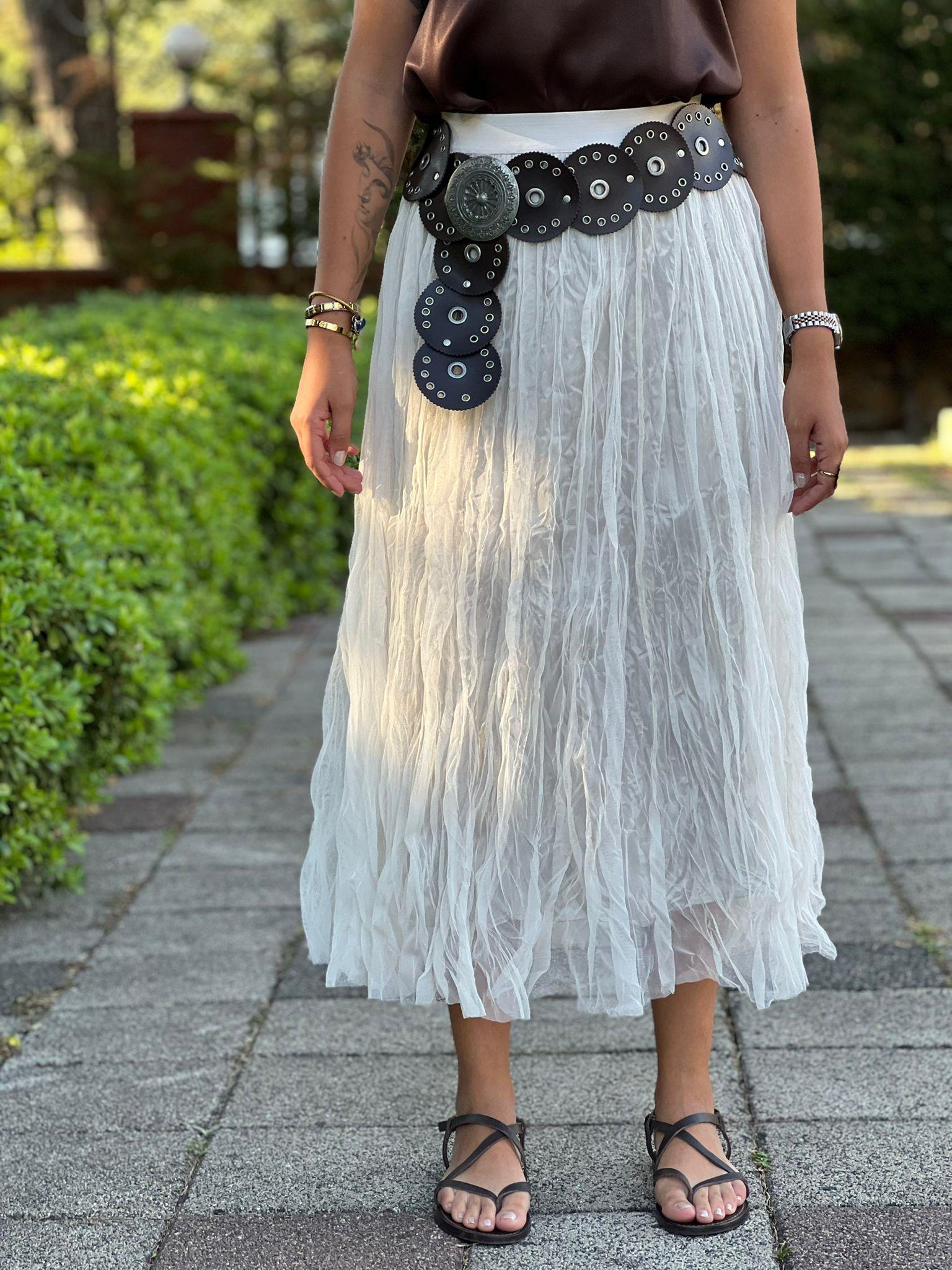 Beli Lastikli Tül Etek 251098 Ekru