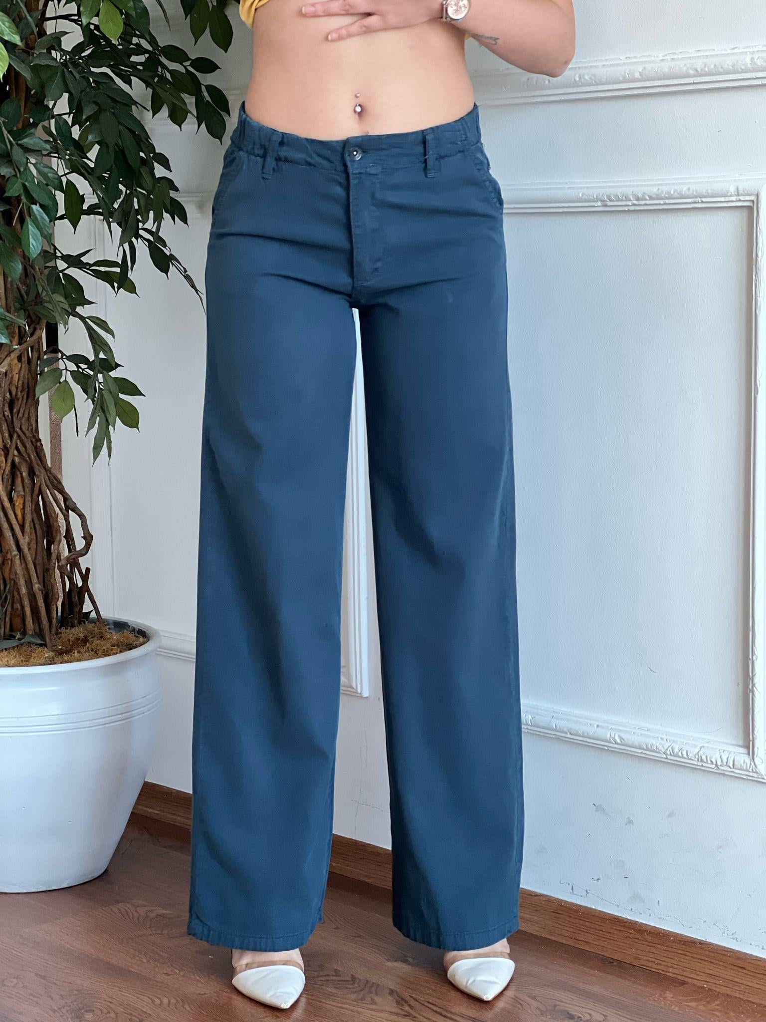 Bol Paça Gabardin Pantolon 5346-6522 Lacivert