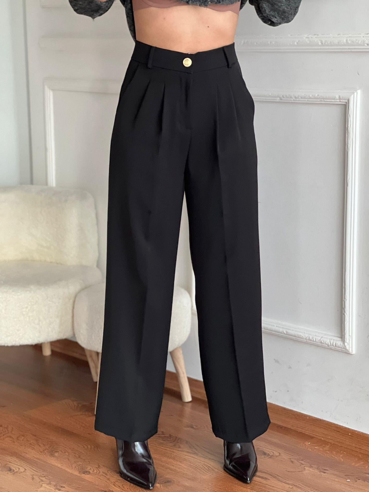 Bol Paça Pantolon 4386 Siyah