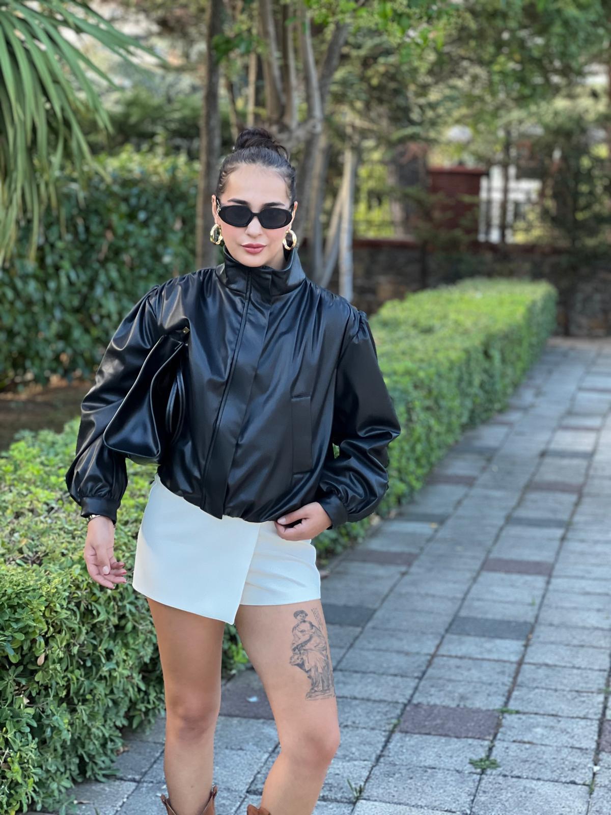 Bomber Deri Ceket 26011 Siyah