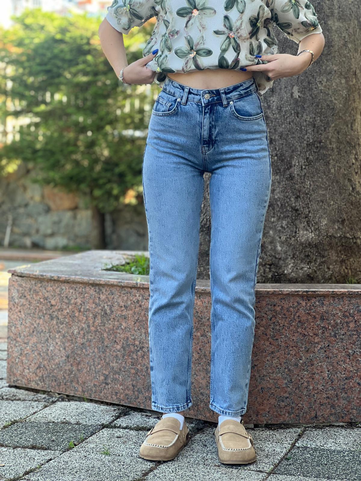 Boru Paça Comfor Likra Pantolon 71683 Mavi