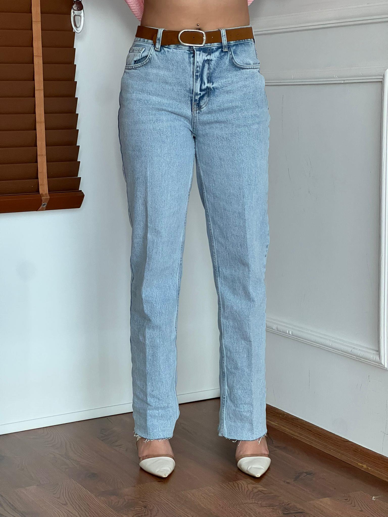 Boru Paça Pantolon 26799 Açık Mavi