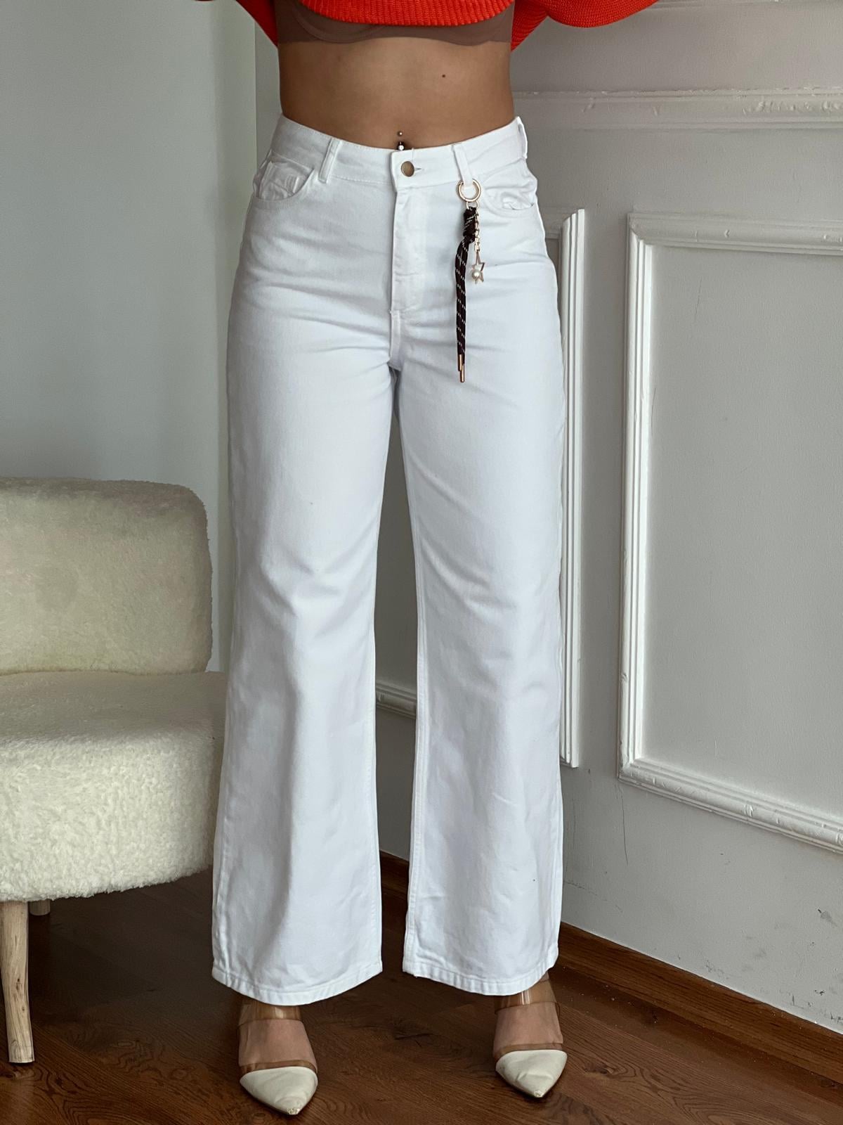 Boyamalı Gabardin Pantolon 2517258 Beyaz