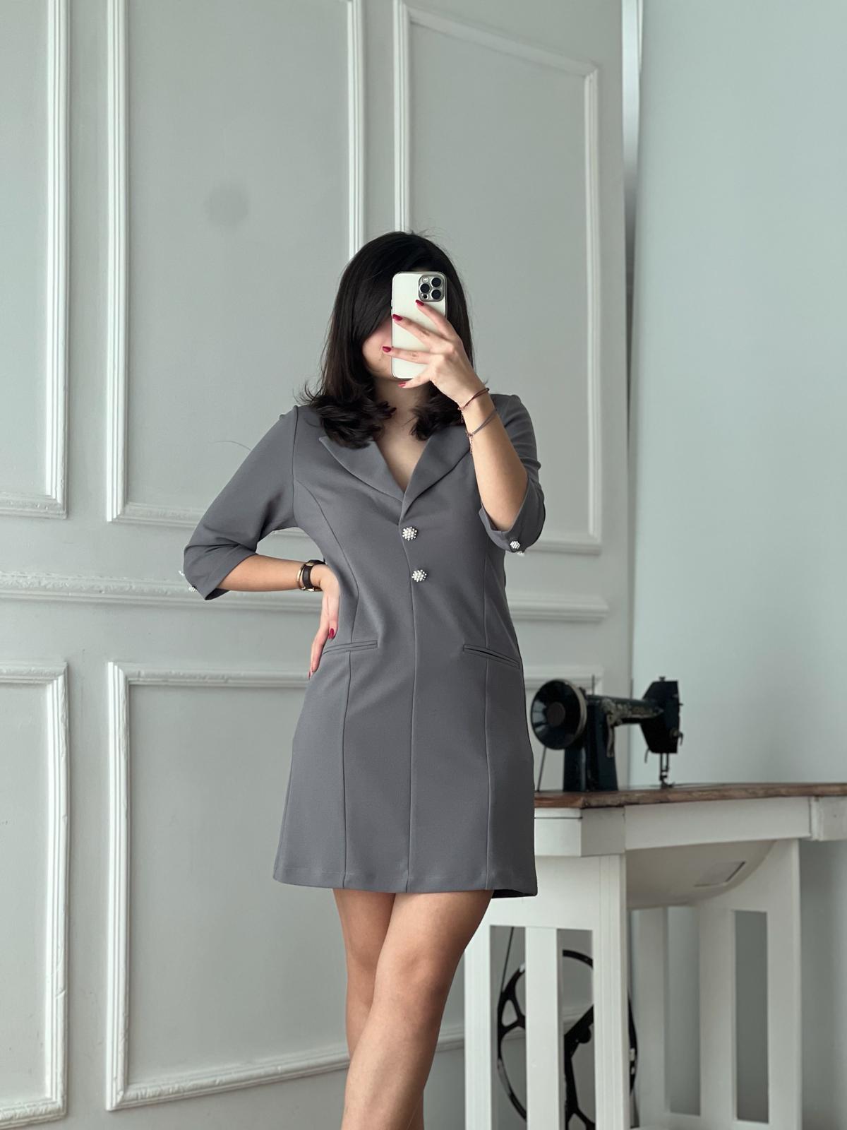 Ceket Elbise 5409 Gri