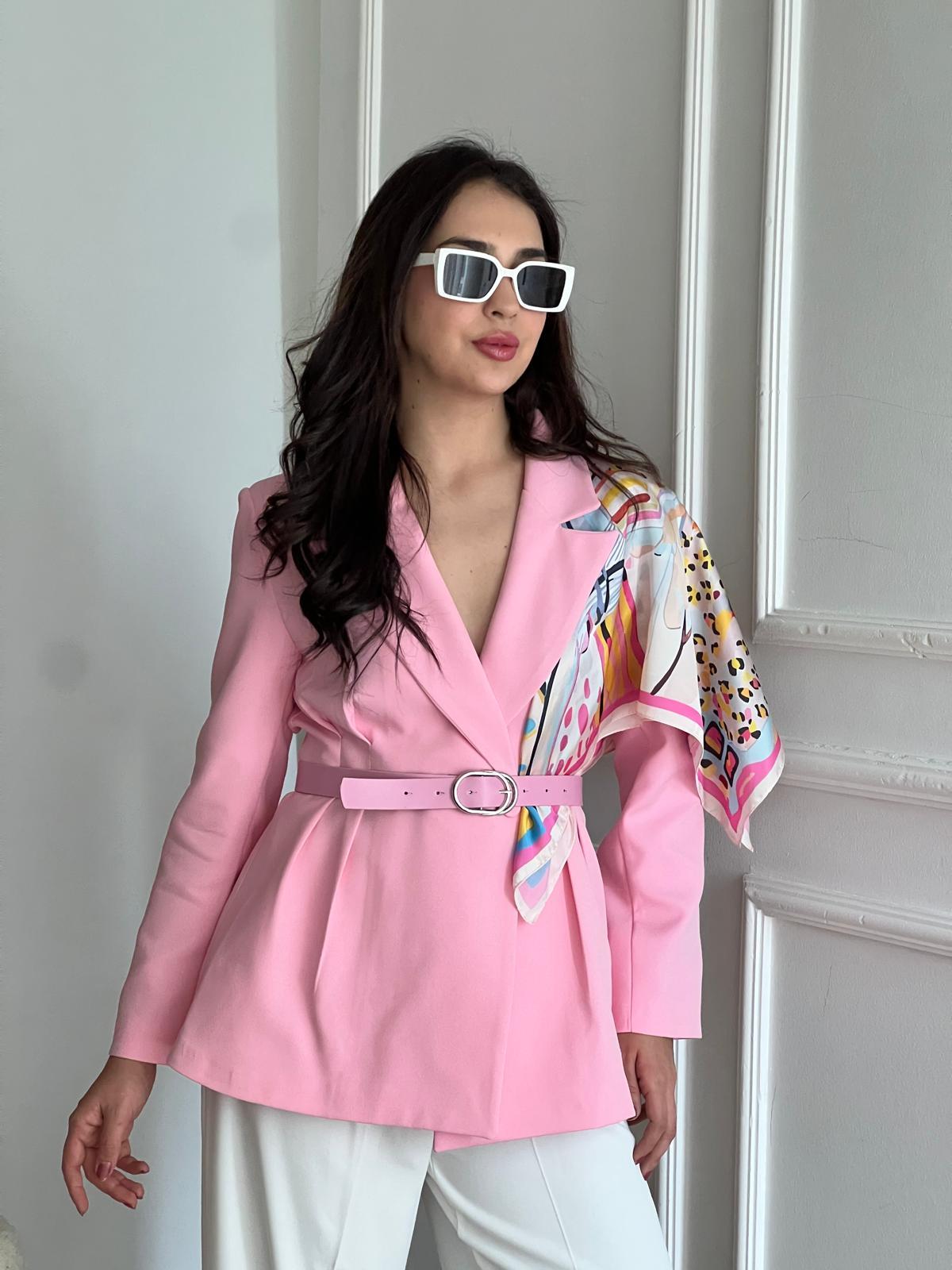 Çift Pileli Ceket 6337 Pembe