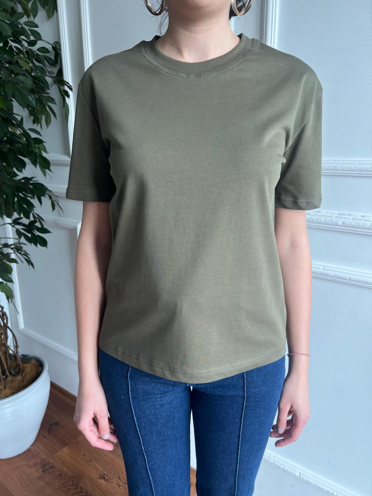 Dekoratif Dikişli Bisiklet Yaka 30312 Haki