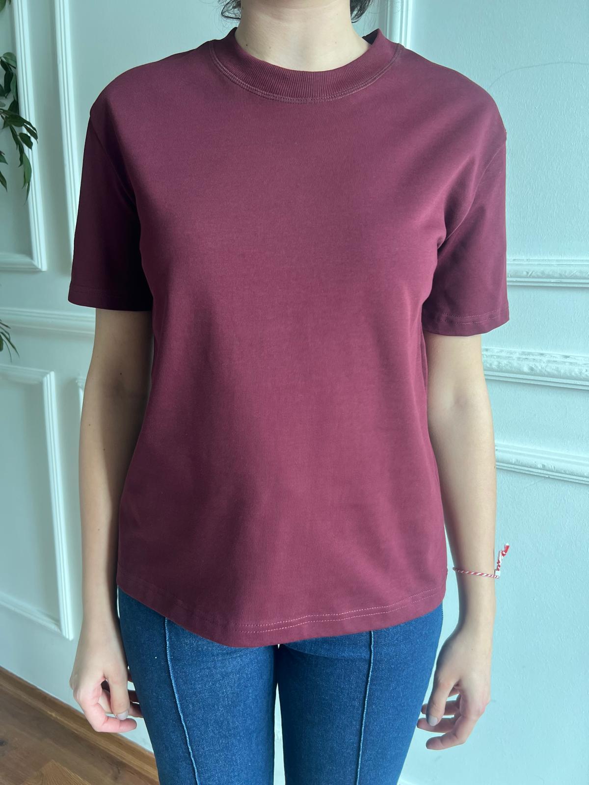 Dekoratif Dikişli Bisiklet Yaka 30312 Bordo