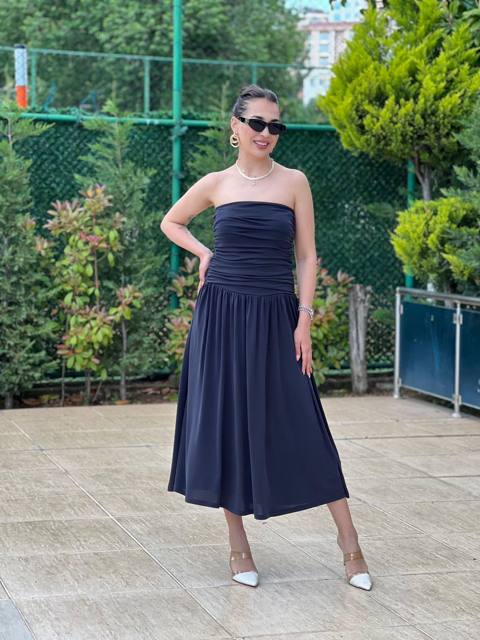 Drapeli Örme Elbise 2517236 Lacivert