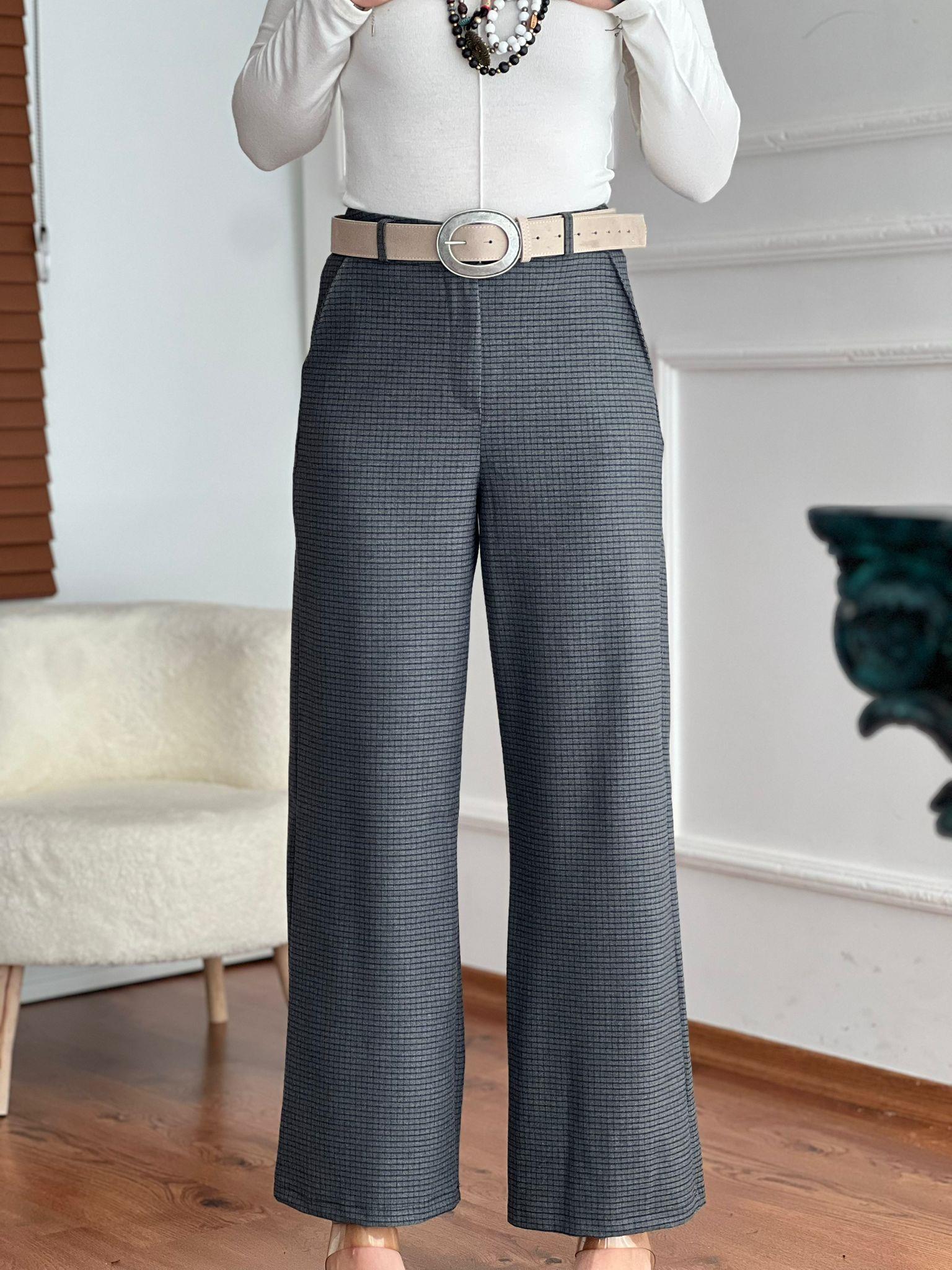 Ekoseli Palazzo Pantolon 9872 Antrasit