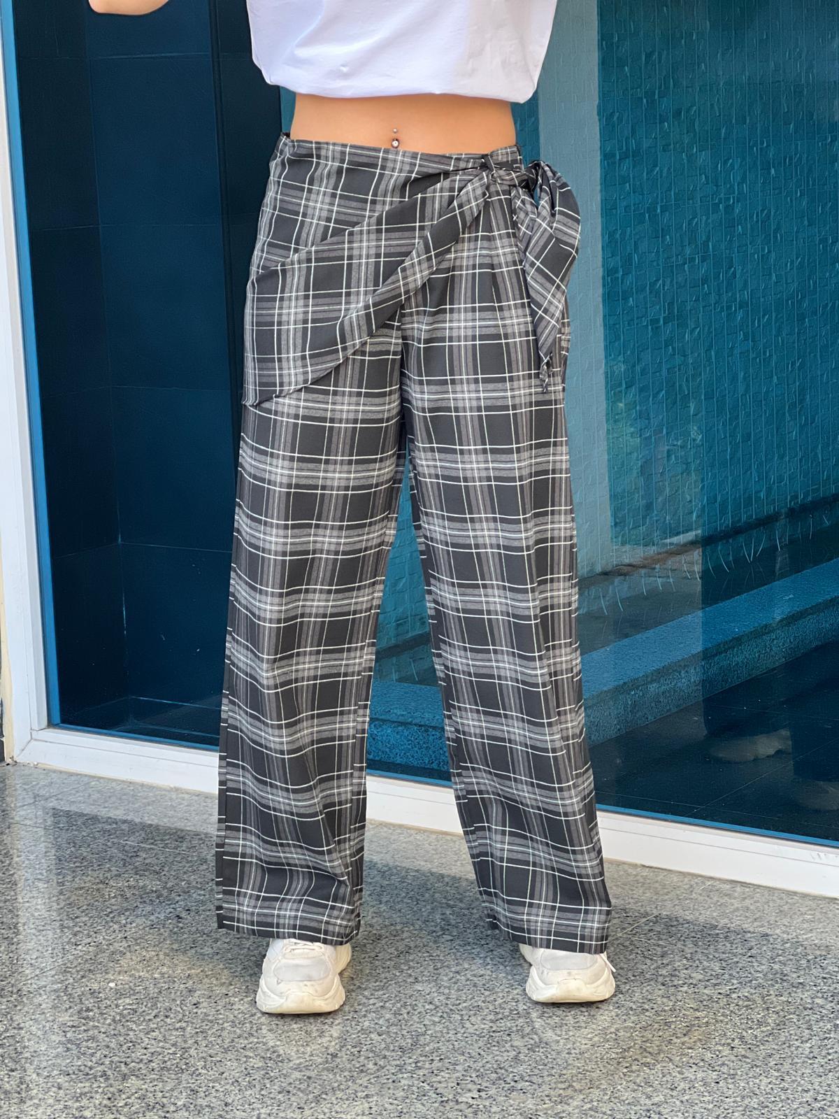 Ekoseli Pantolon 261508 Siyah