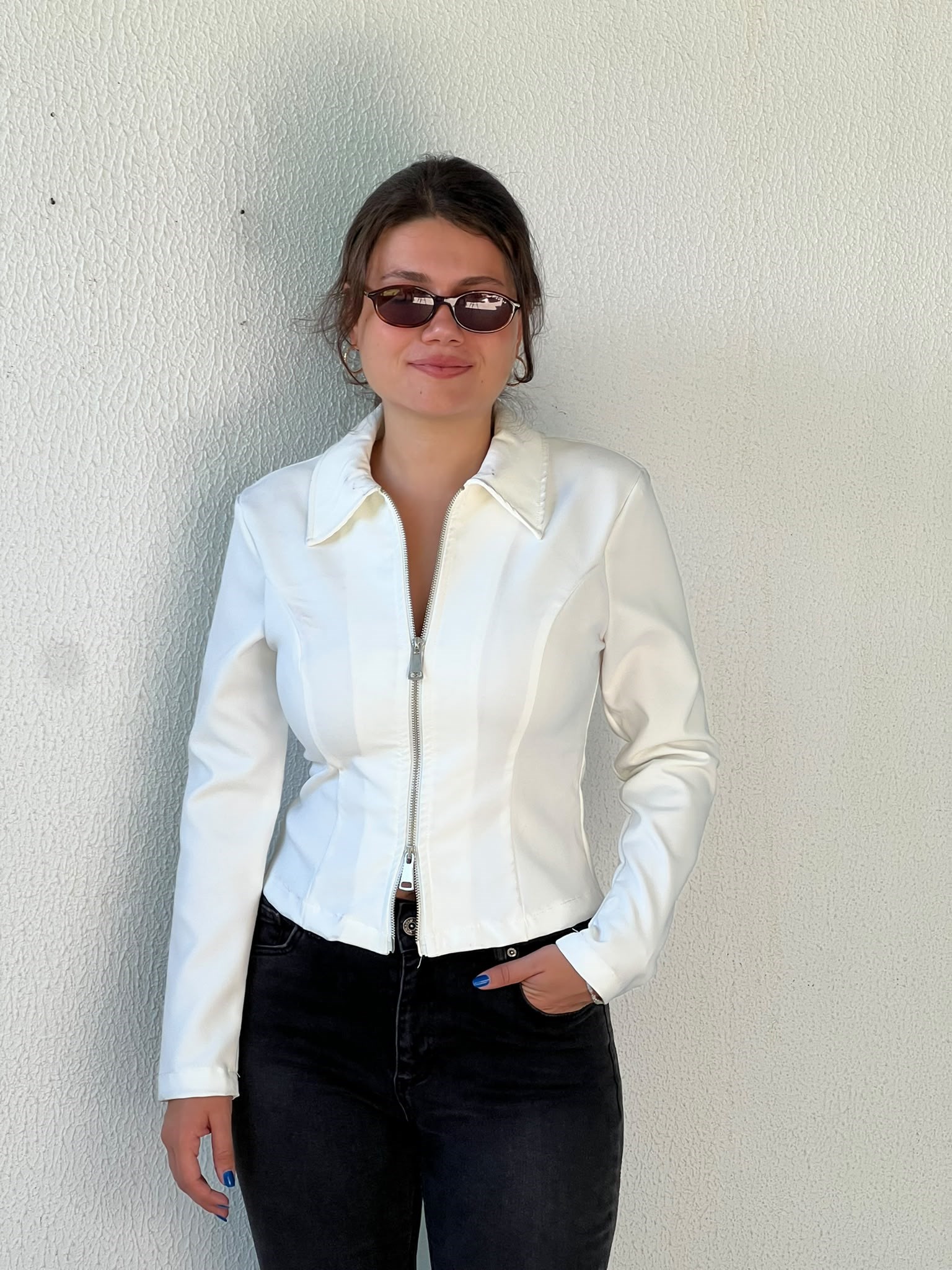 Fermuarlı Ceket 2517041 Beyaz