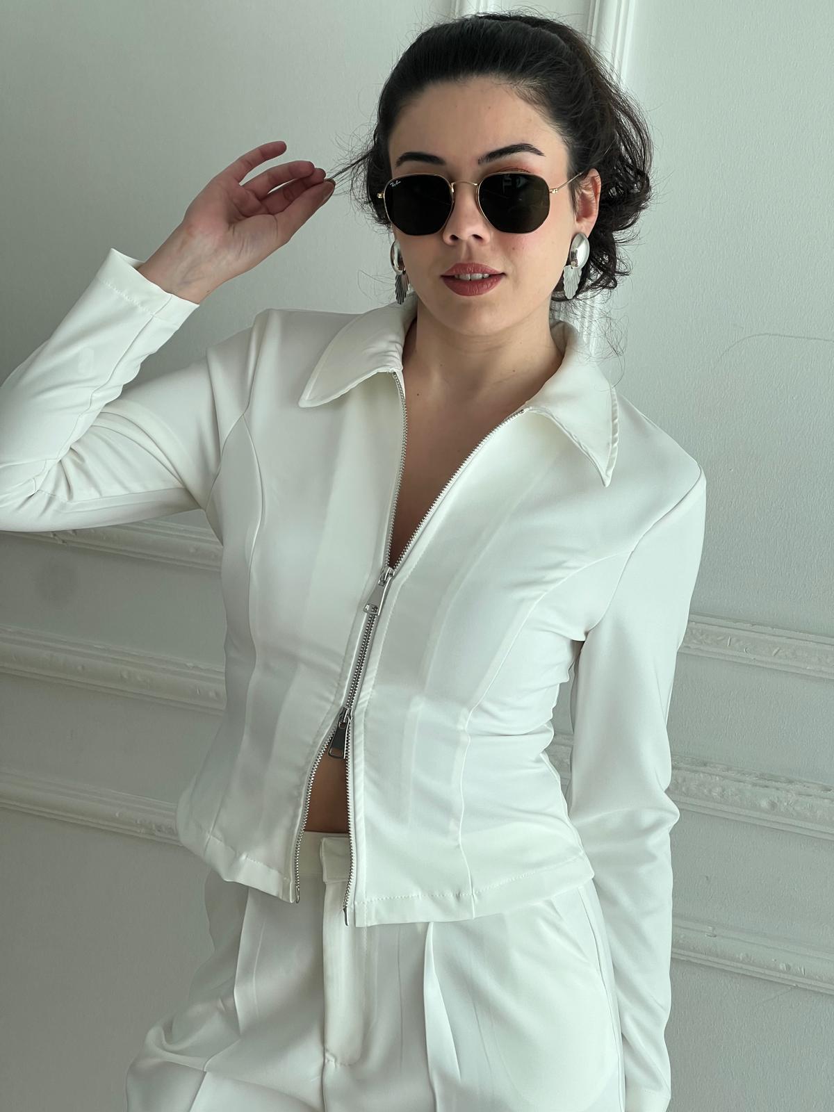 Fermuarlı Ceket 2517041 Beyaz