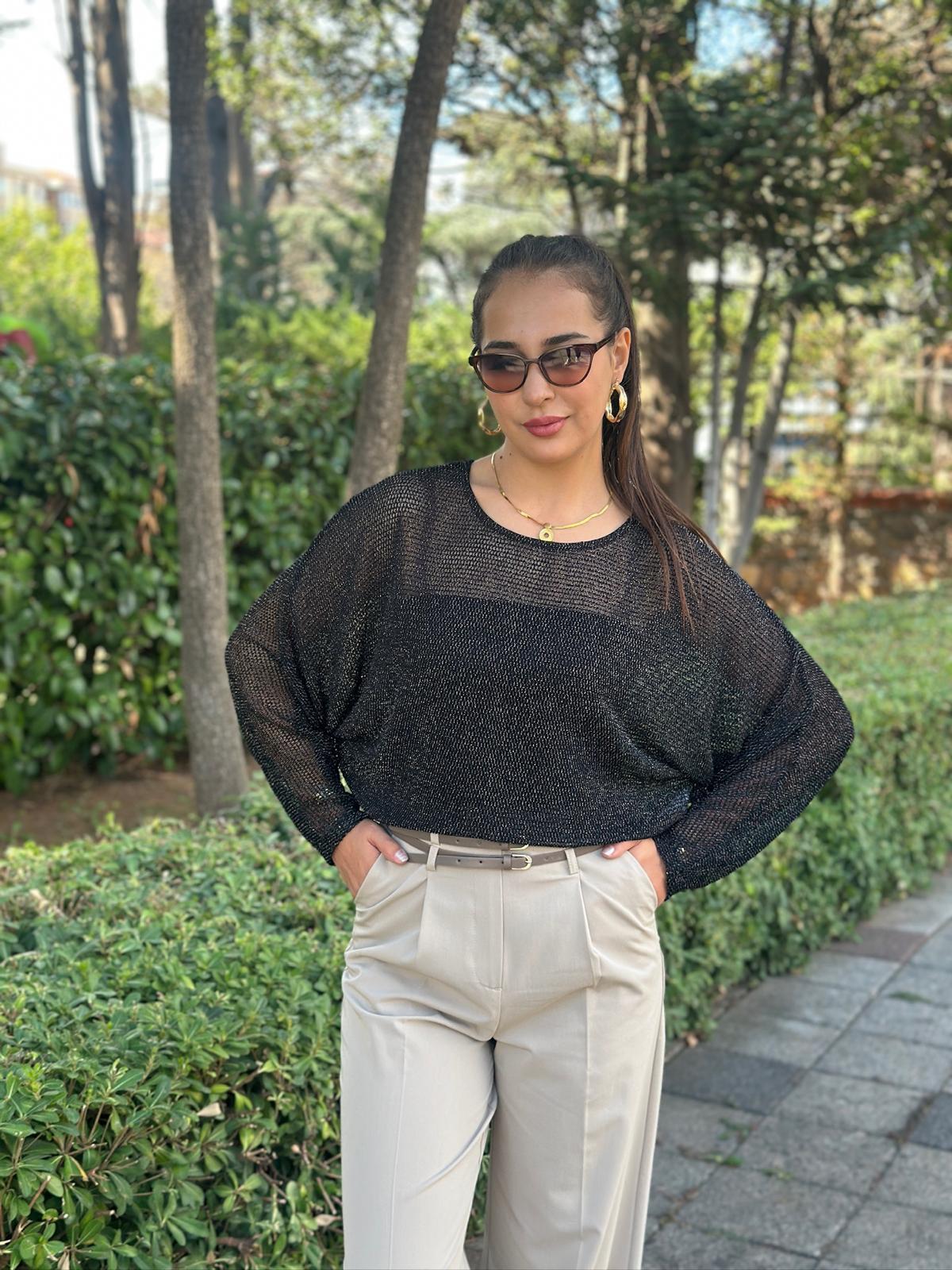 File Yarasa Kol Bluz 28432 Siyah