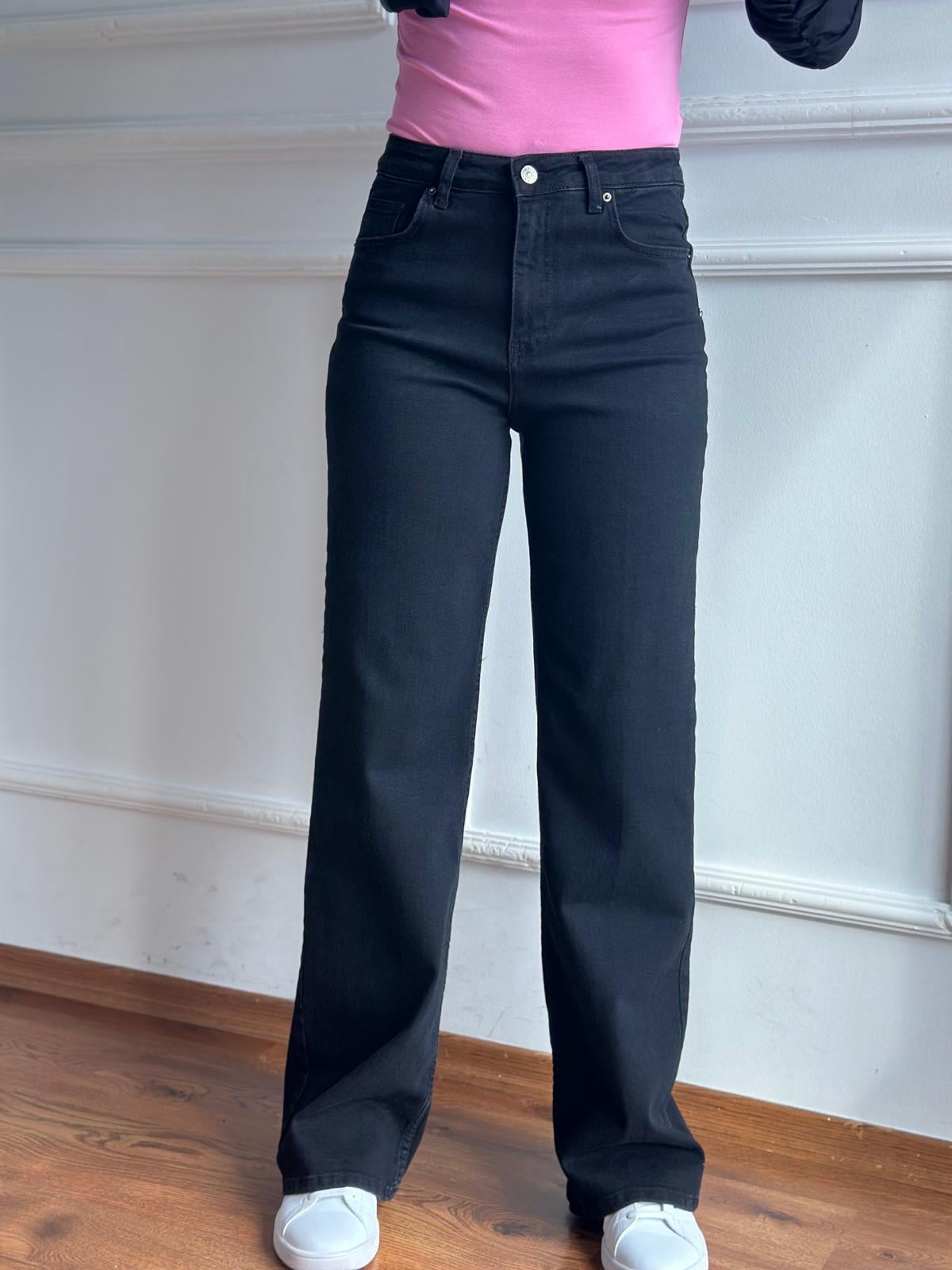 Fit Bol Paça Pantolon D789 Siyah