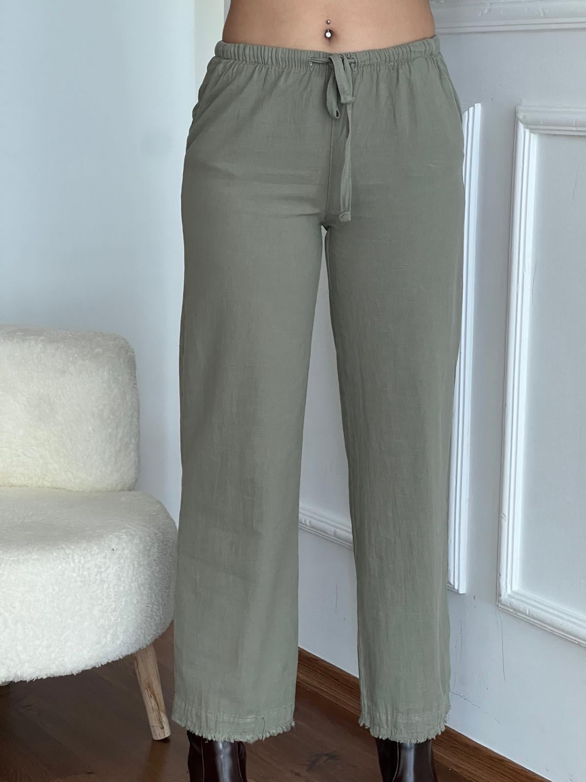 Gabardin Palazzo Pantolon 5543 Açık Haki