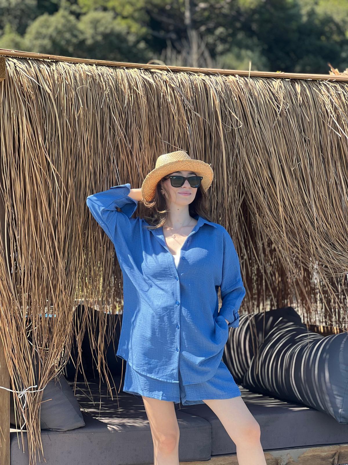 Gömlek Şort Takım 24781 İndigo