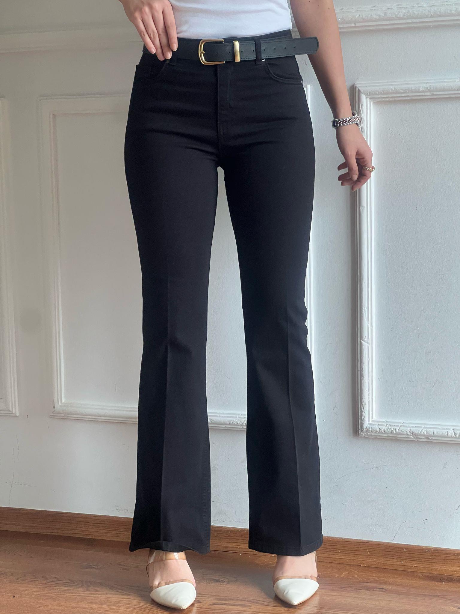 İspanyol Paça Gabardin Pantolon 5YDPNT005 Siyah