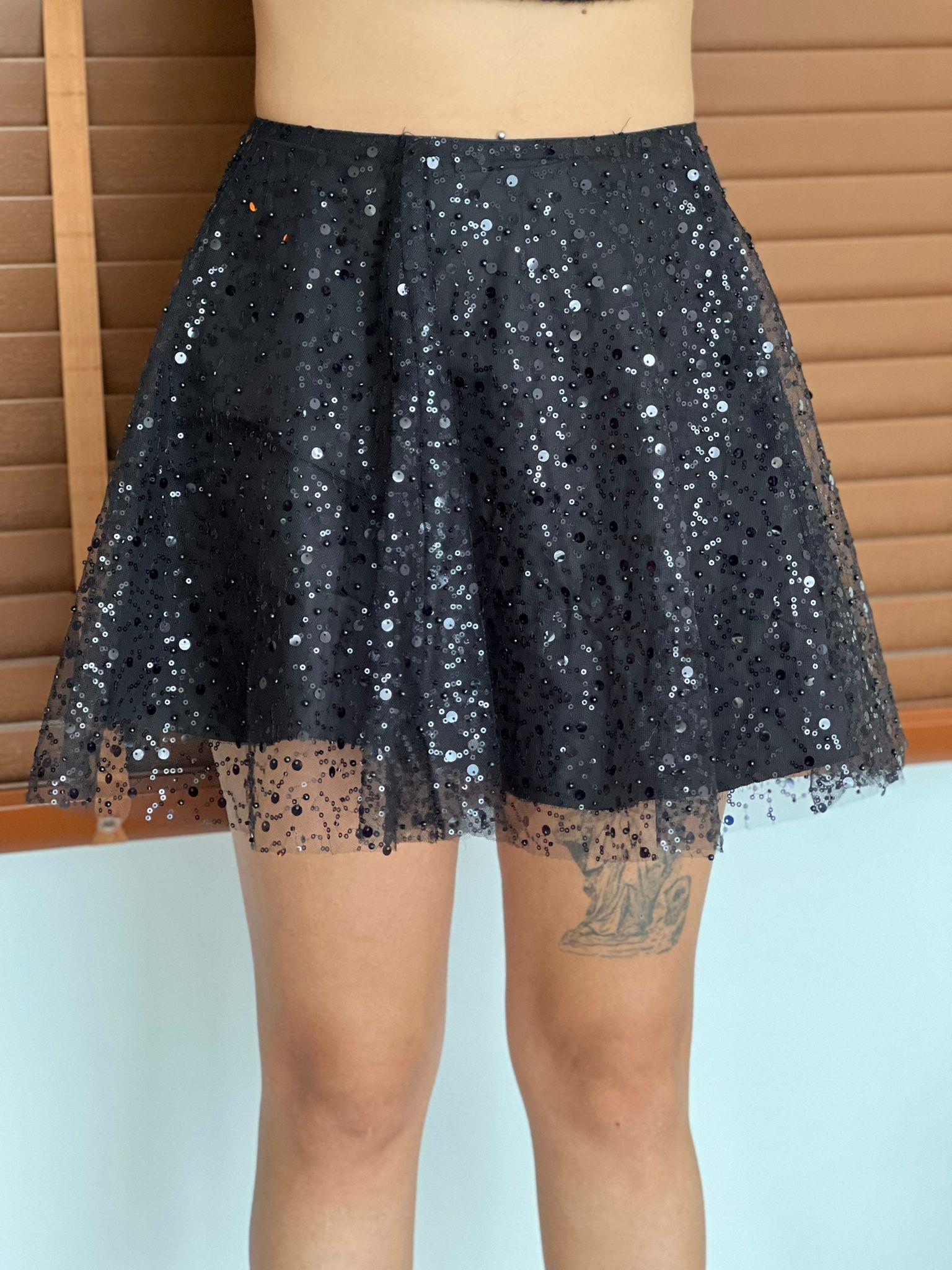 Kabarık Tüllü Mini Etek 103017 Siyah