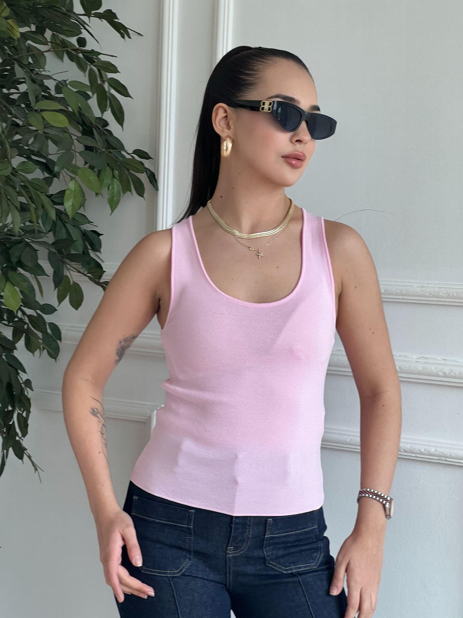 Kalın Askılı Merserize Atlet 10746 Pembe