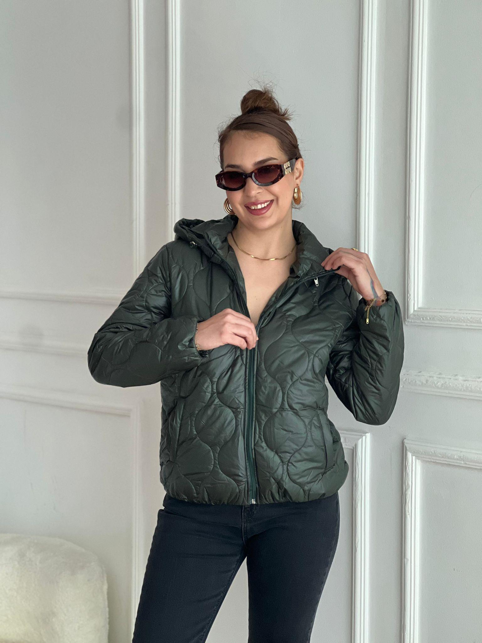 Kapüşonlu Kapitone Mont 3027 Zümrüt Yeşili