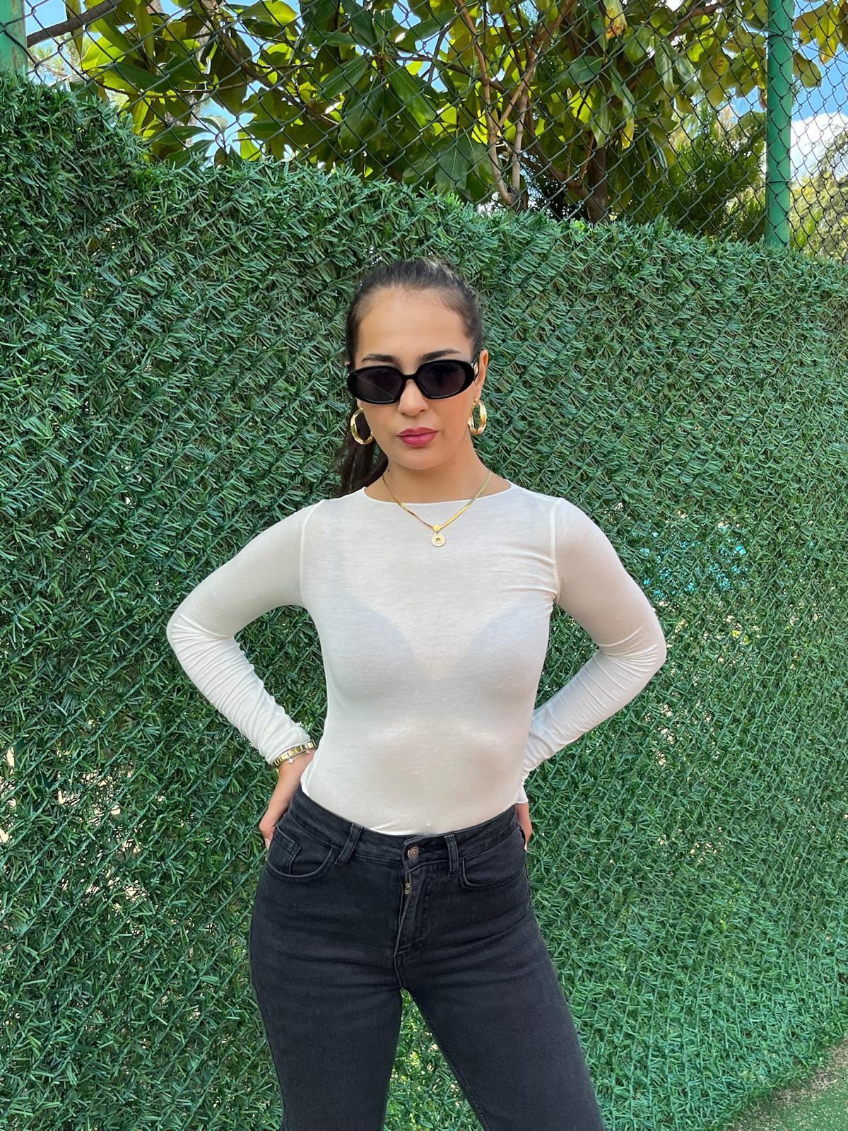 Kayık Yaka Modal Kaşmir Bluz 32122 Ekru