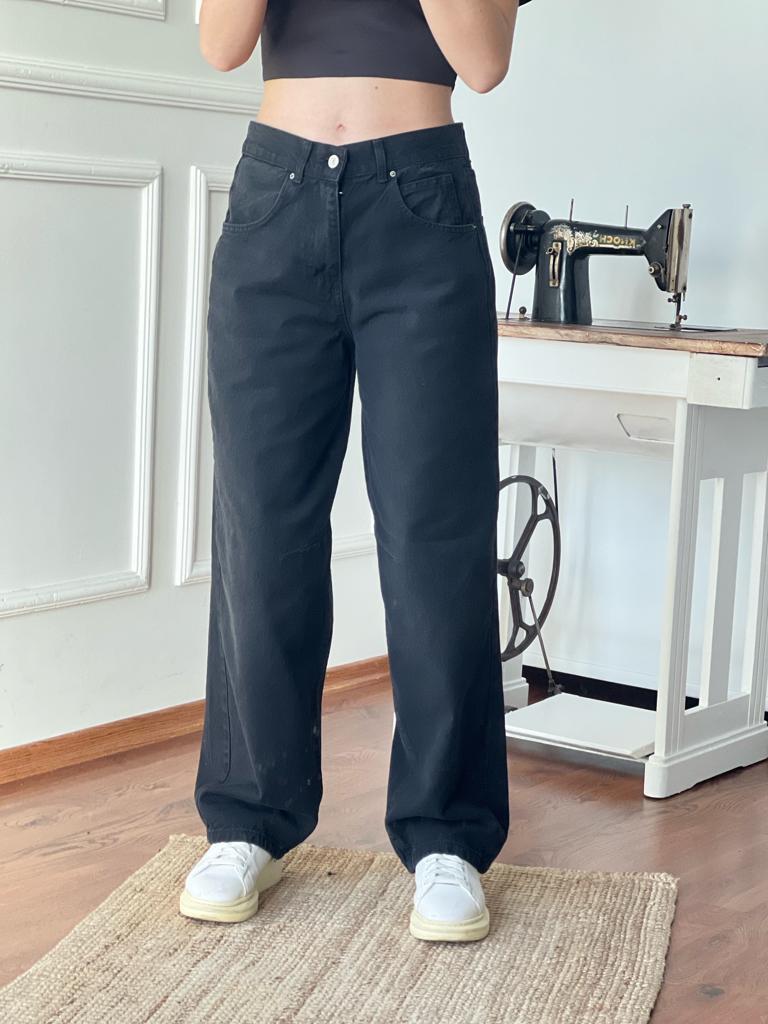 Kemer Tokalı Baggy Pantolon R193 Füme