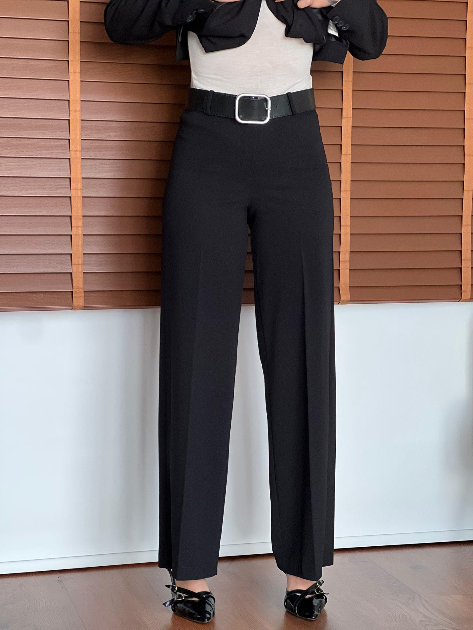 Kemerli Palazzo Pantolon 1787 Siyah