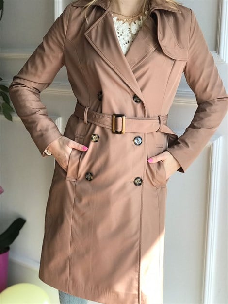 Kemerli Trençkot 8026 Camel