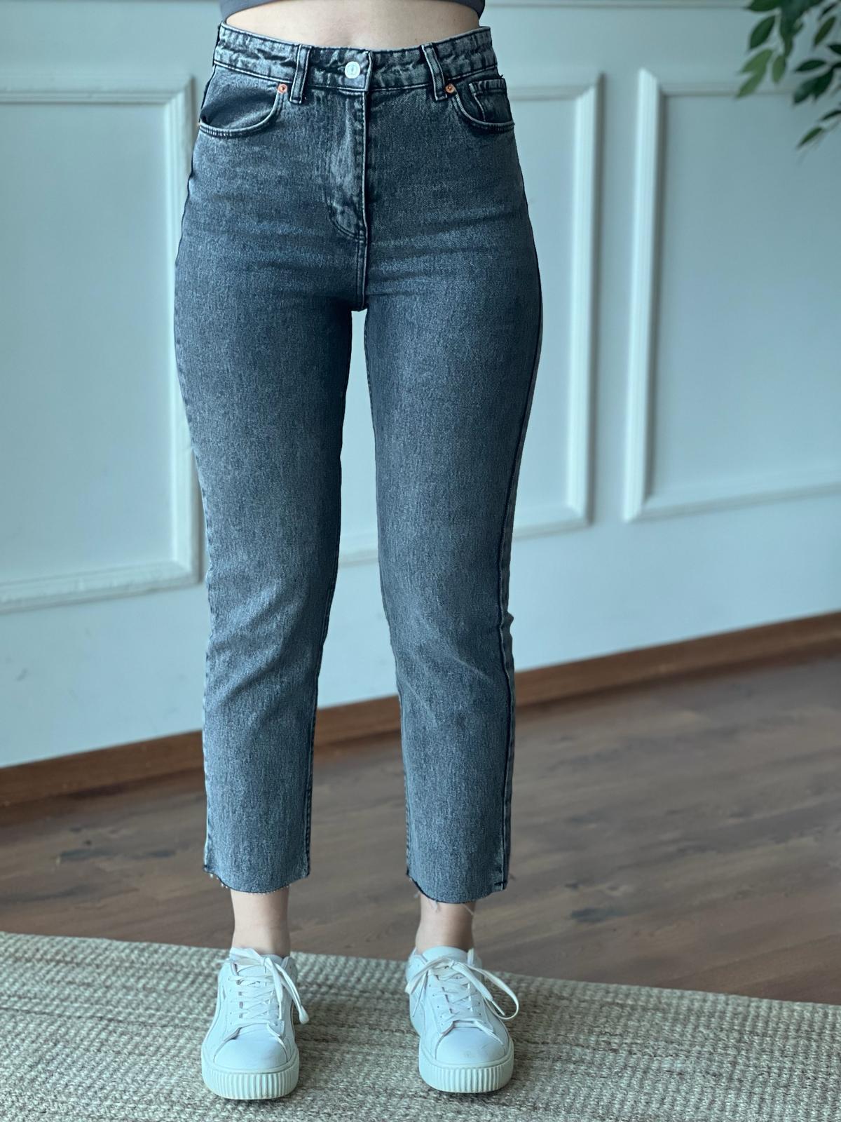 Kesik Paça Mom Jean 0520 Antrasit