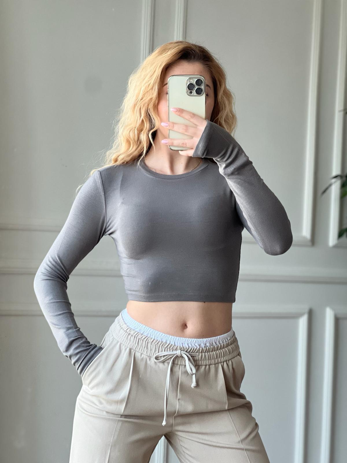 Kısa Bluz 4632 Füme