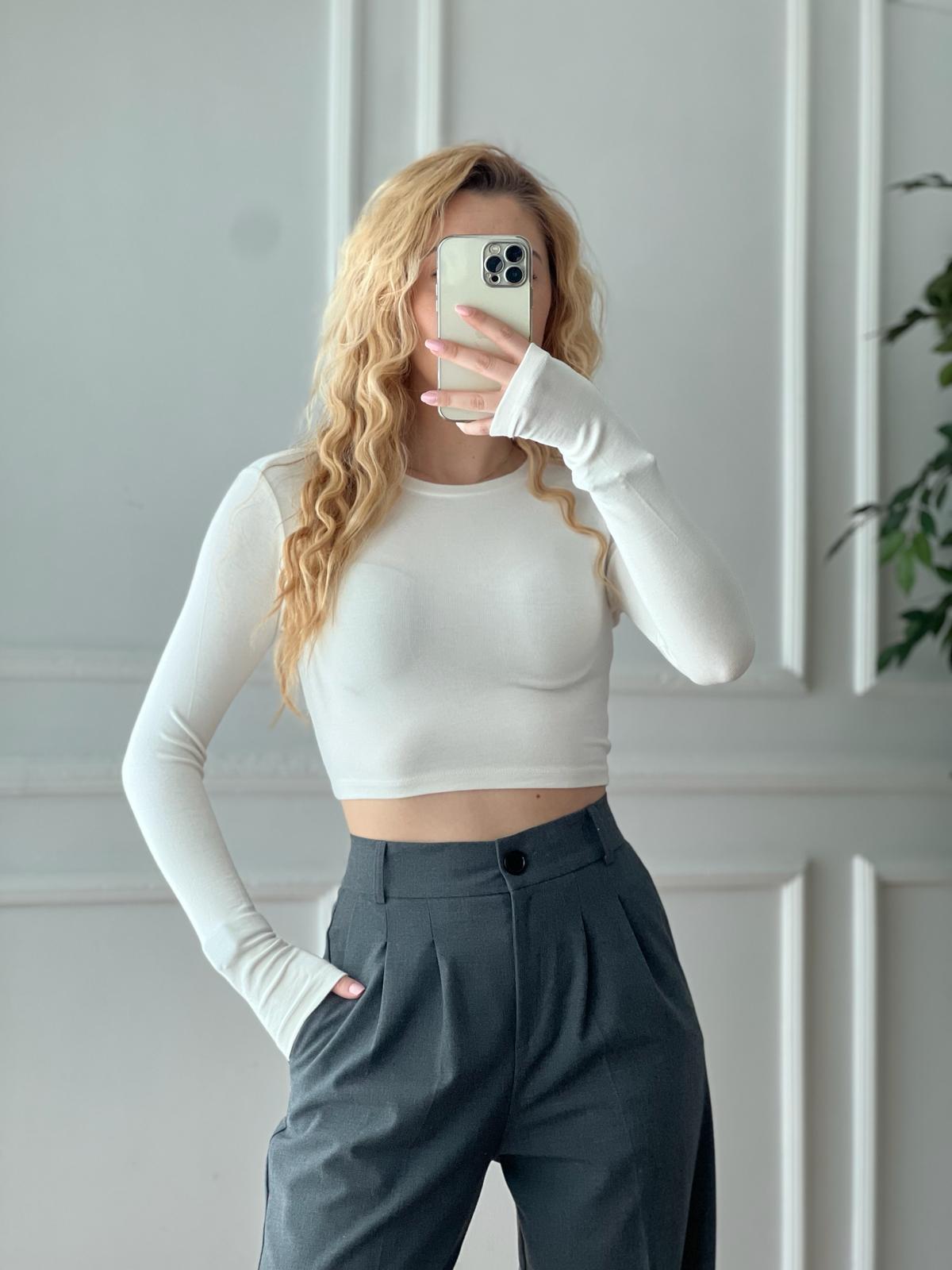 Kısa Bluz 4632 Krem