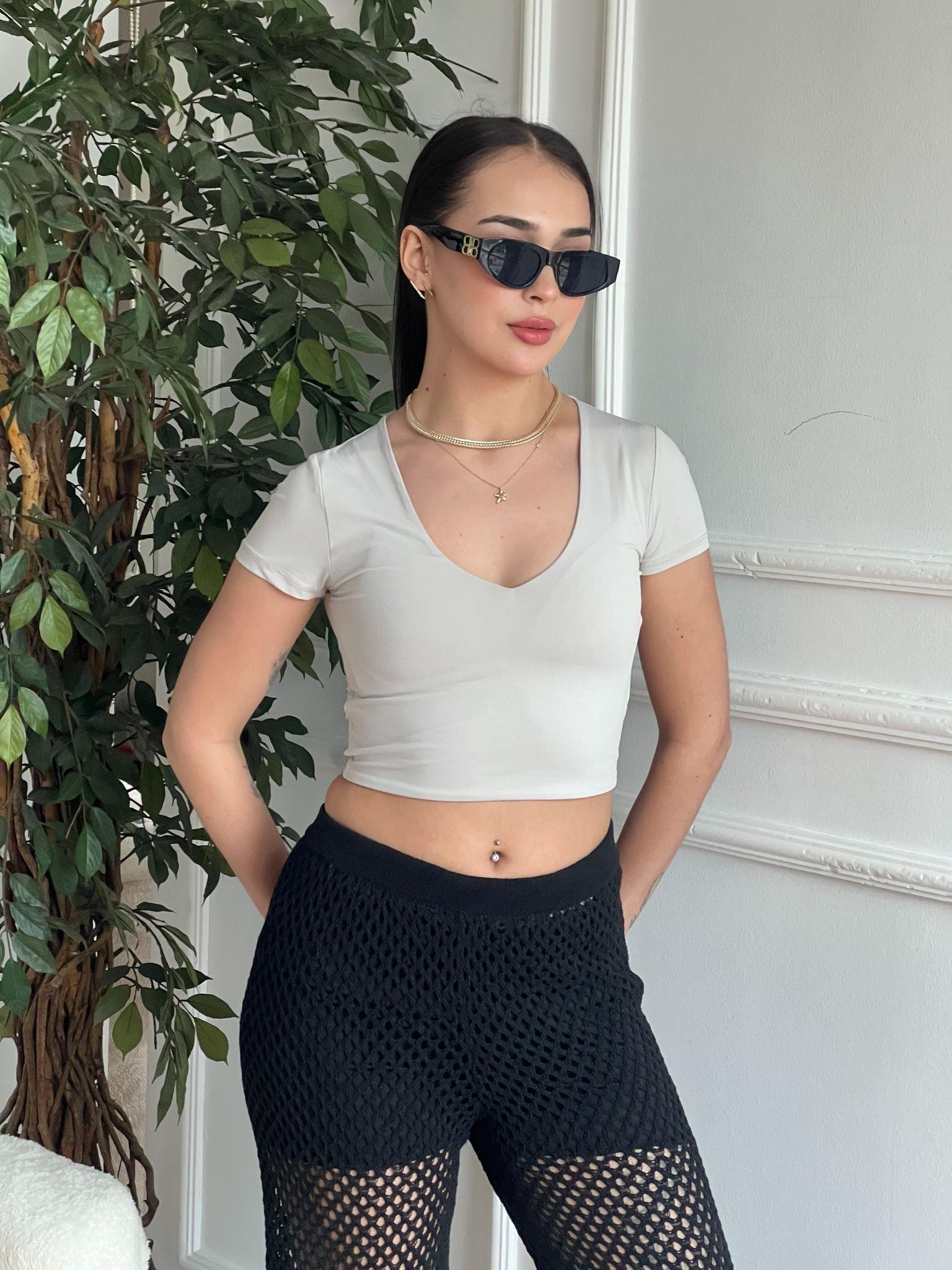 Kısa Kol Tshirt 16636 Vizon