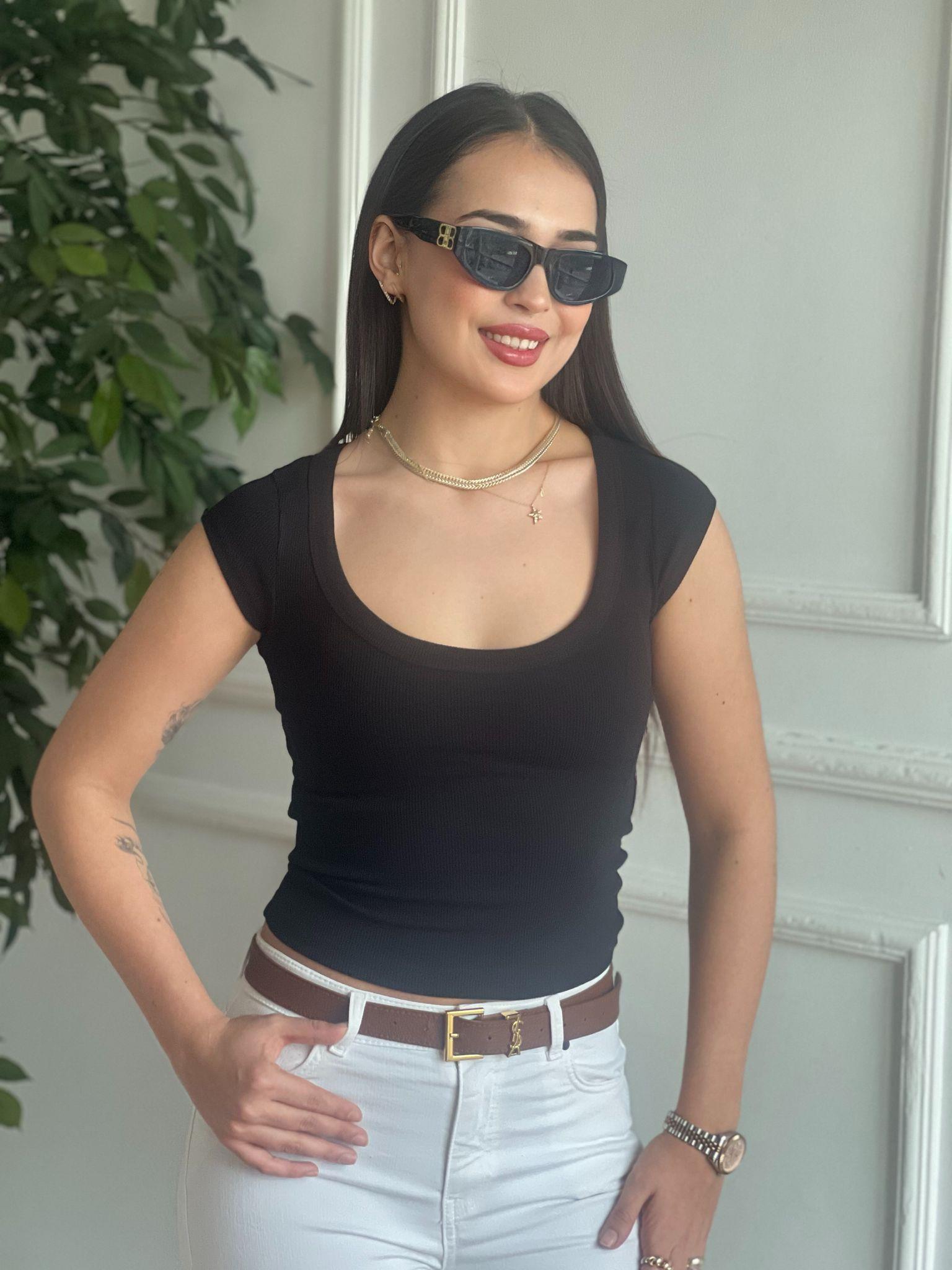 Kısa Kol Tshirt 16695 Siyah