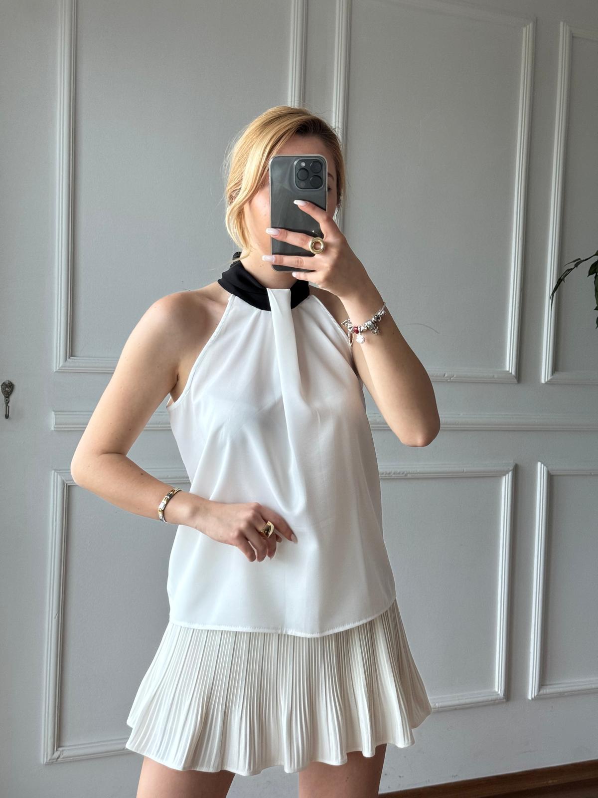 Kolsuz Bluz 3048 Ekru